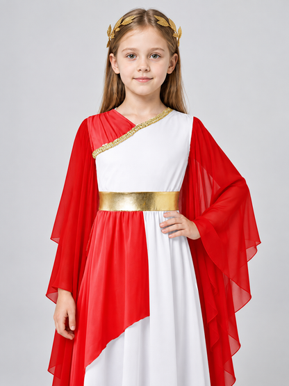 Greek-Style Carnival Dress with Gold Belt