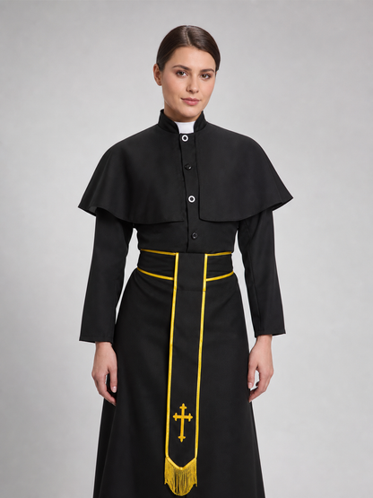 Carnival religious robe with a cross for a masquerade