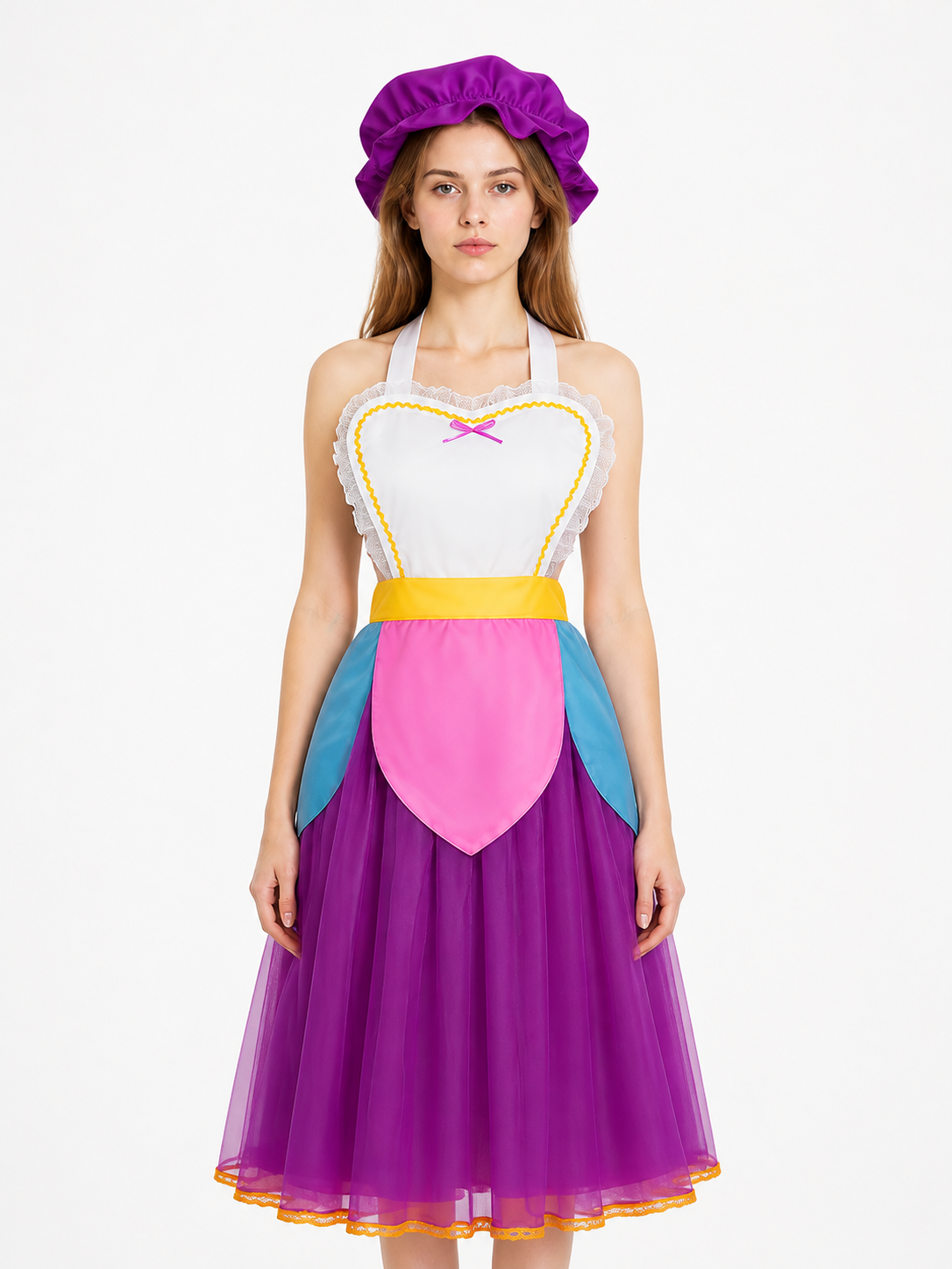 Cosplay Dress with Apron and Cap Costume Dresses detail 3