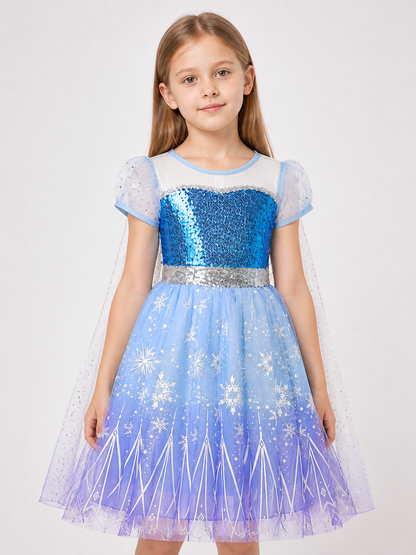 Princess Costume with Snowflakes for Halloween