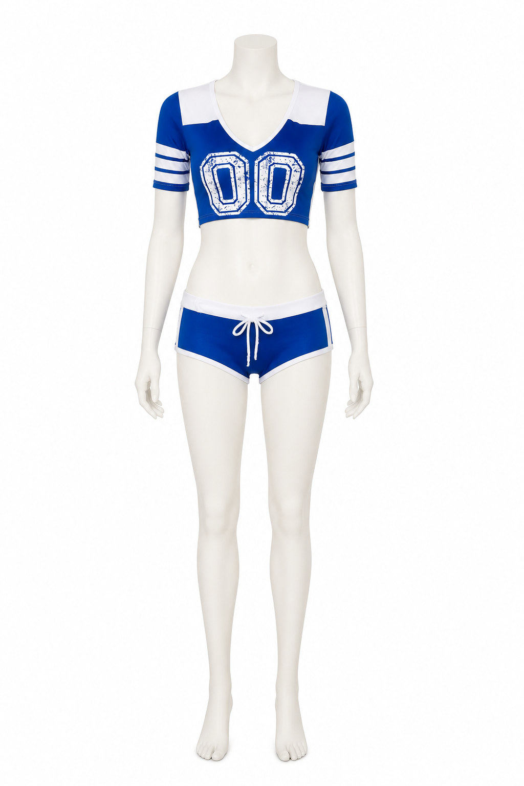 Blue and White Stage Costume with Number 00 Costumes detail 3