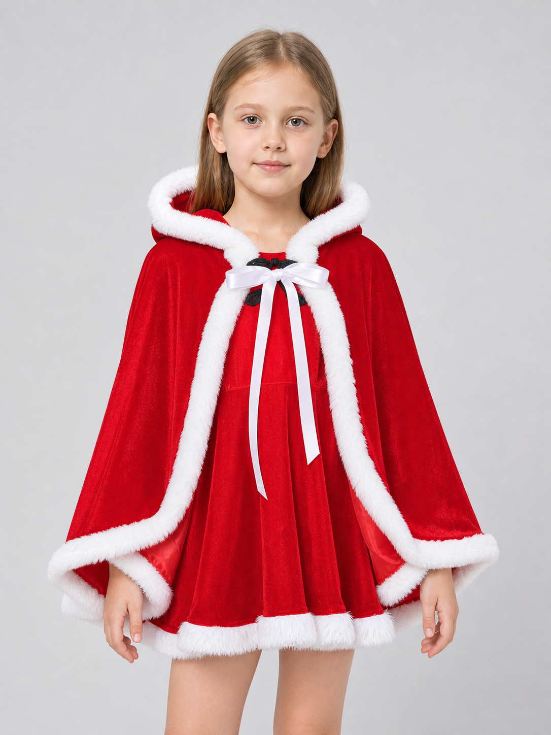 Festive Santa Costume: Dress and Cape