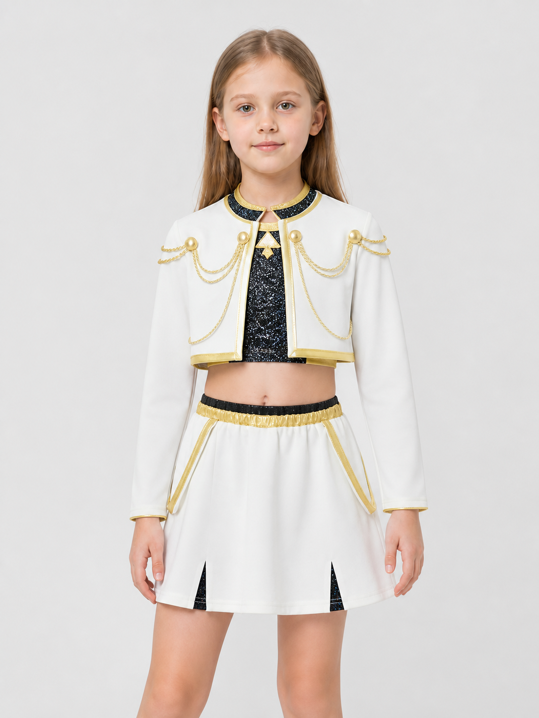 Cosplay Costume for Performances, 3-Piece Set, White and Gold Costumes detail 3