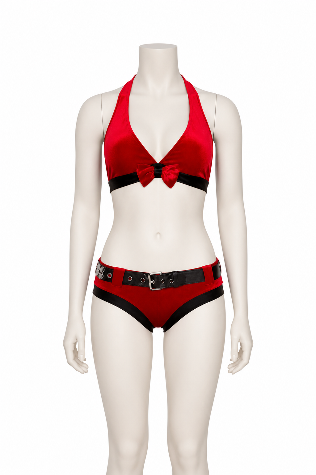 Erotic 2-Piece Red and Black Hooded Set product detail 3