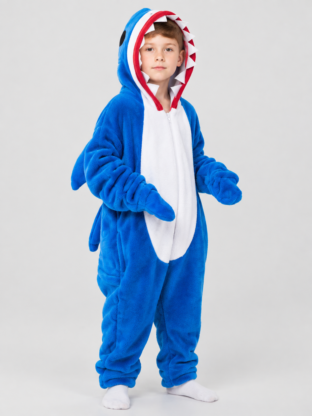 Shark Onesie Pajama with Hood and Fins