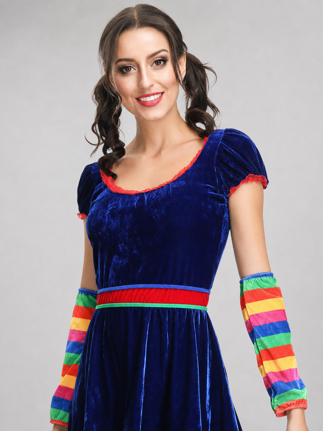Stage Costume with Rainbow Stripes for Performances