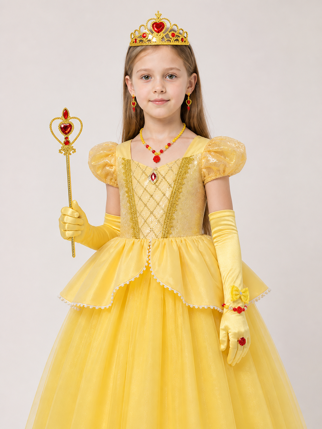 Princess Costume in a Yellow Dress for Halloween