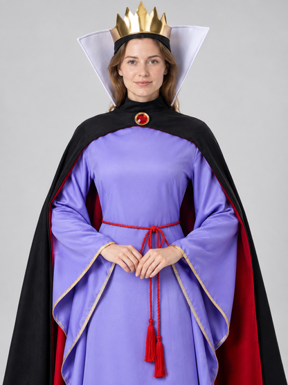 Adult carnival costume: dress, cape, crown, belt