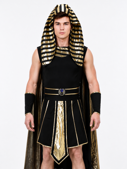 Ancient Egyptian Costume with Headpiece and Cloak