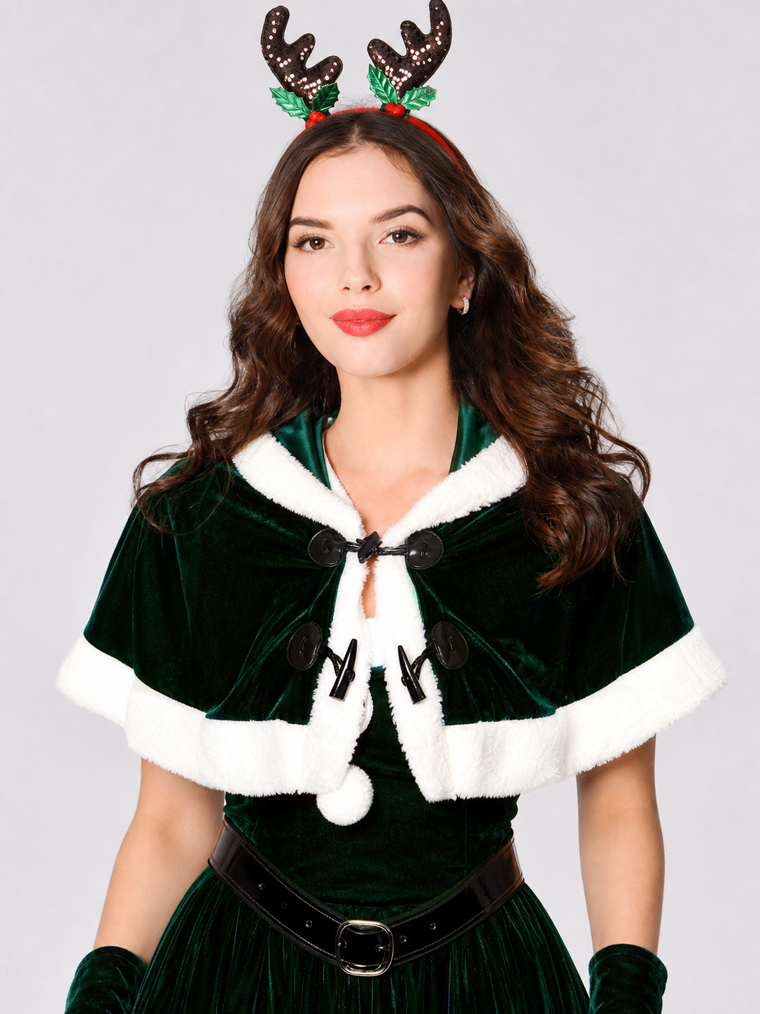 New Year's Dress with Cape and Reindeer Details