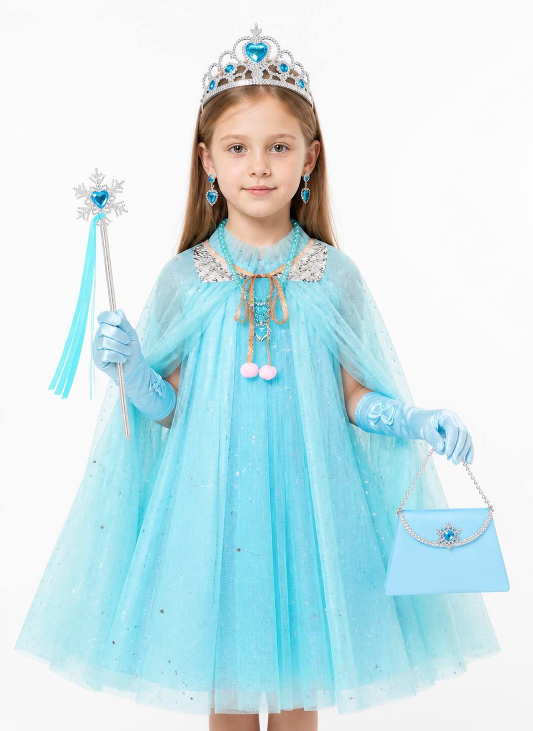 Children's Cape with Crown and Magic Wand Costume Capes detail 3