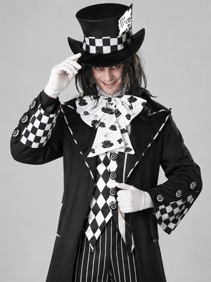 Black and white vampire costume with top hat