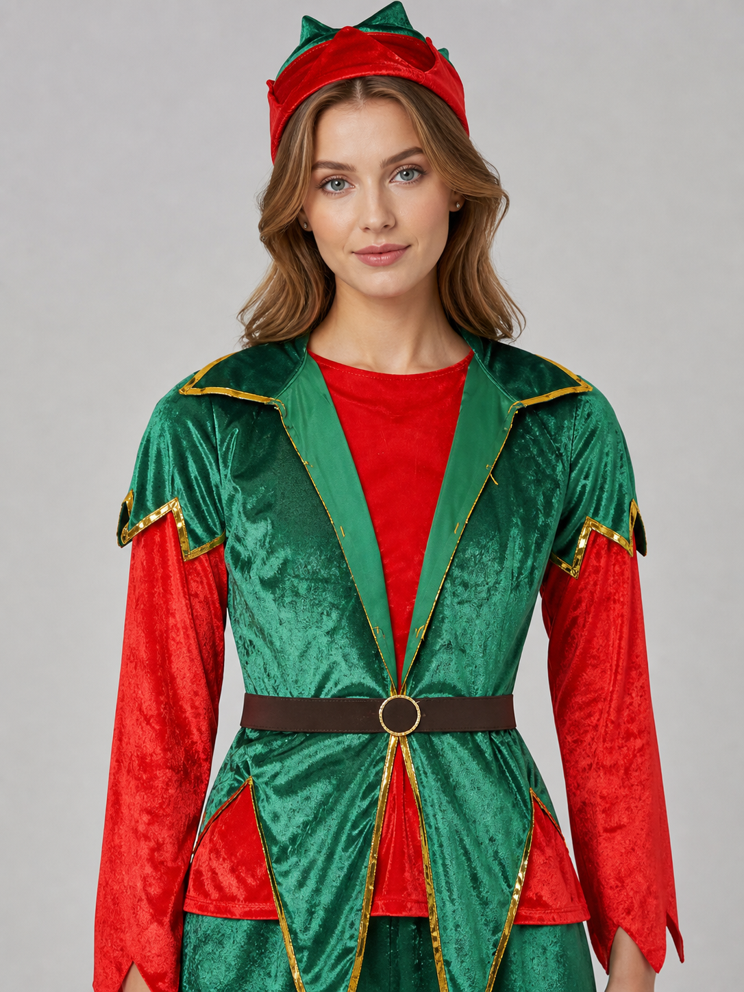 Christmas Elf Costume: Green and Red Jumpsuit