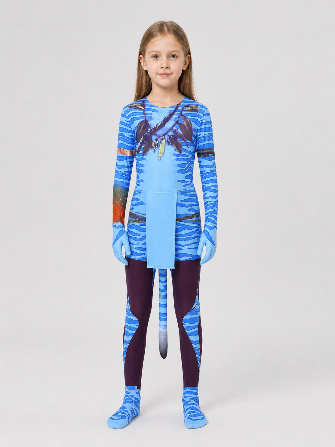 Avatar 3 Cosplay Costume, Children's Jumpsuit with Tail