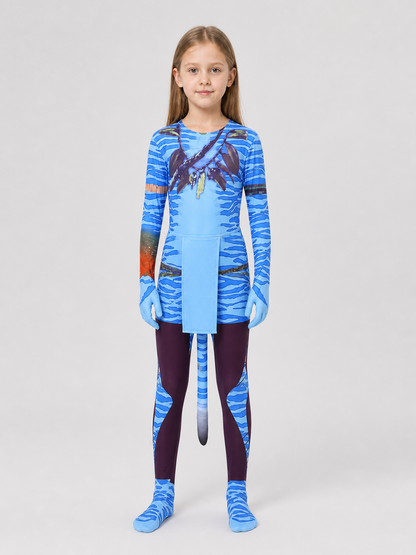 Avatar 3 Cosplay Costume, Children's Jumpsuit with Tail