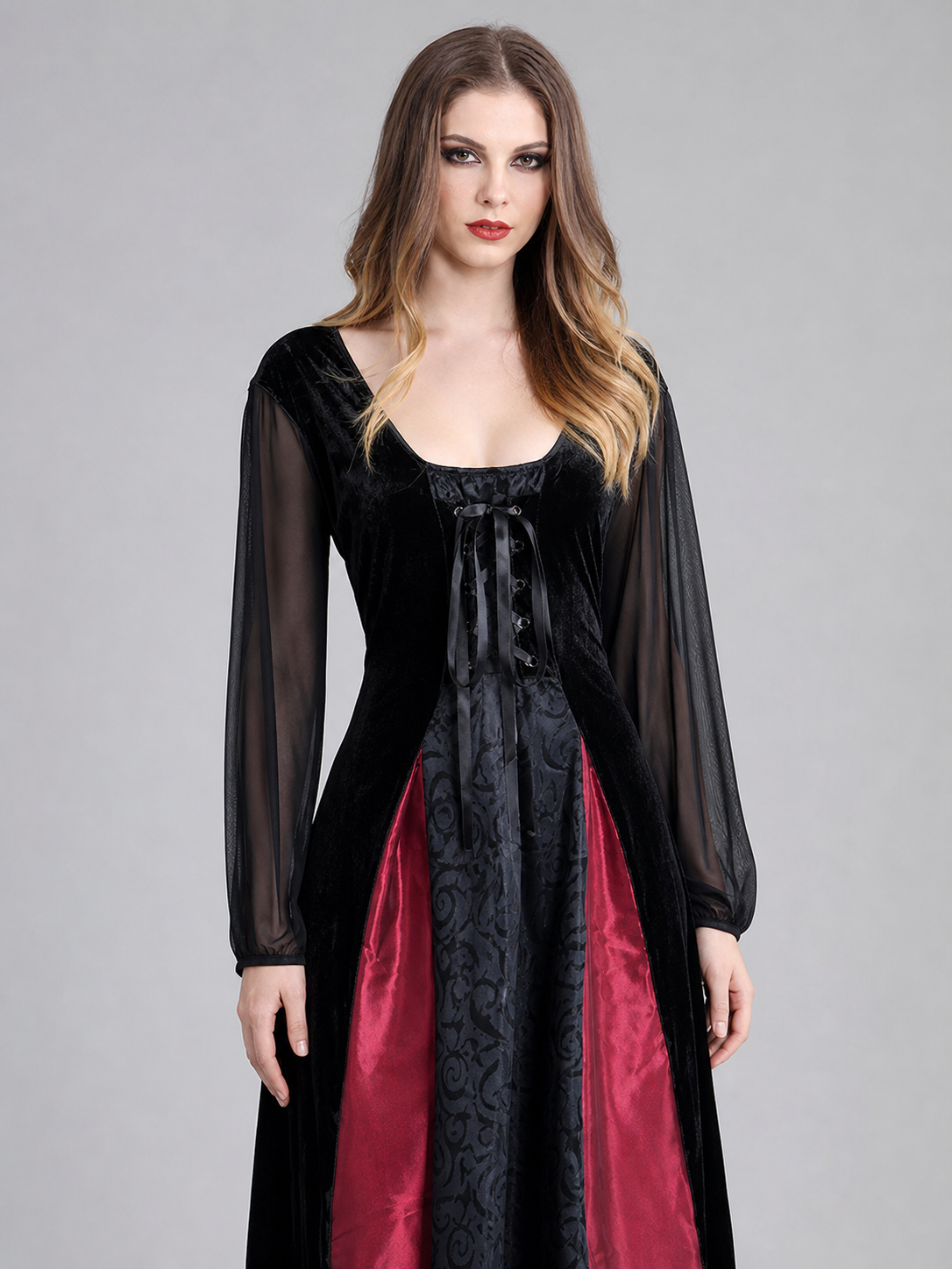 Gothic Halloween Costume Dress with Collar Costume Dresses detail 3