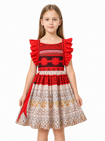 Children’s costume dress with a print and ruffles product detail 3