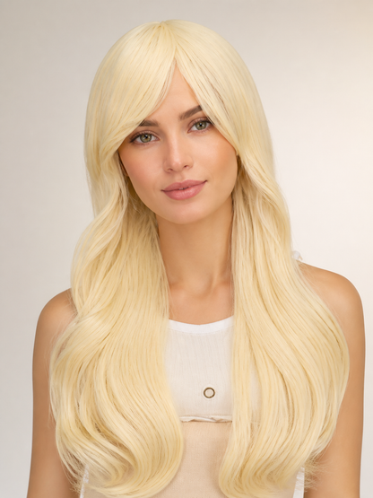 Long Light Golden Wavy Carnival Wig Costume Wigs detail 2