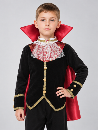 Children's Vampire Costume with Red Cape Costume Capes detail 2