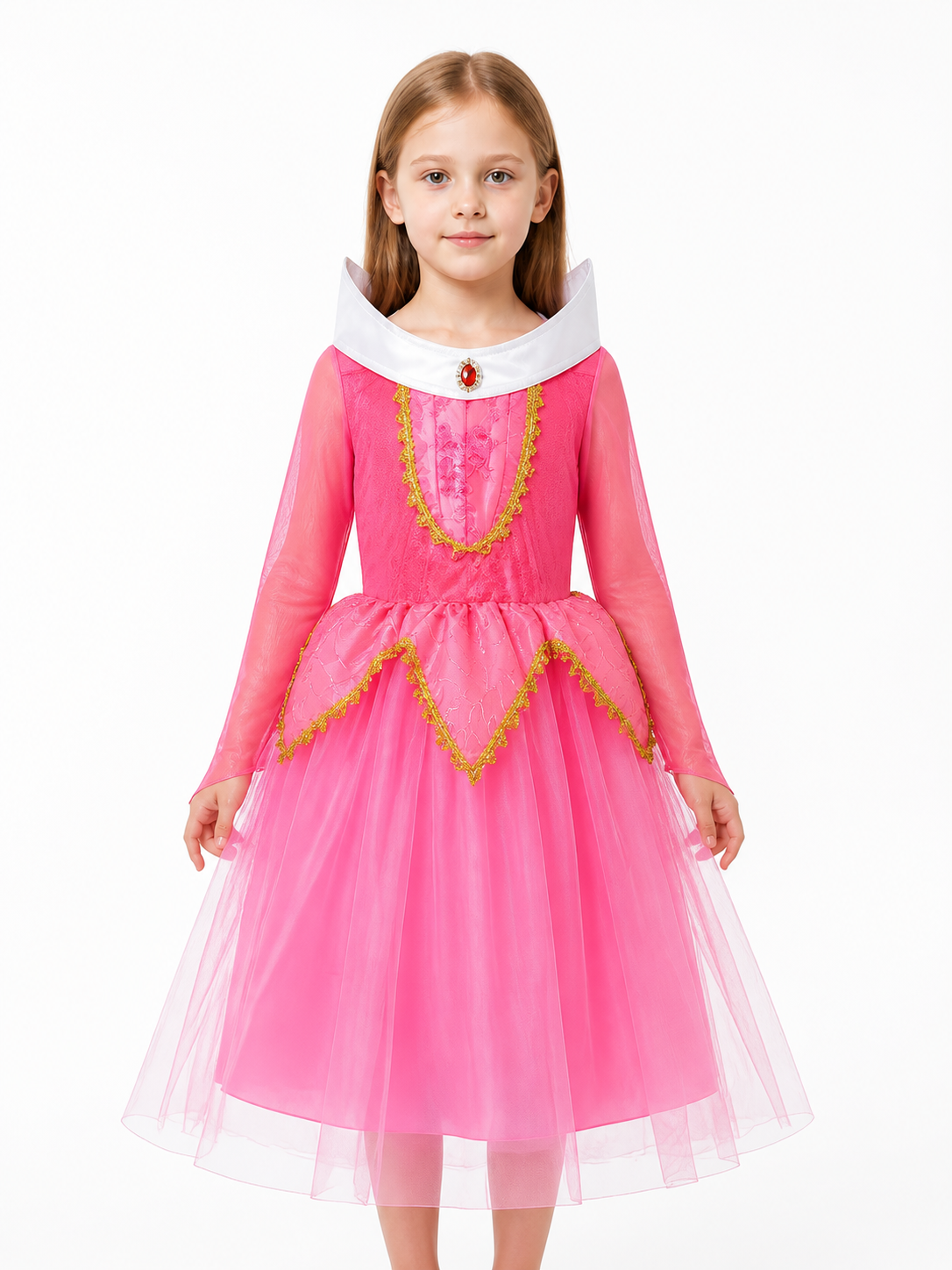 Princess Dress with White Collar and Full Skirt Costume Dresses detail 3