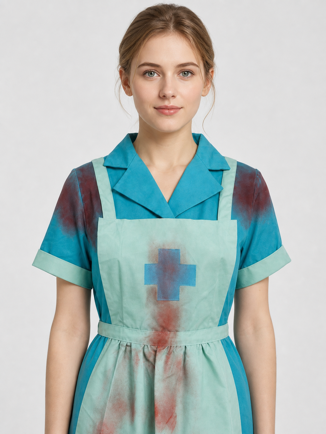 Medical Staff Costume with Bloody Effect and Cap