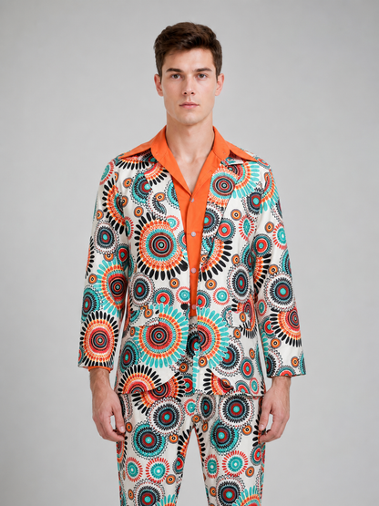 Geometric Print Disco Costume: Shirt and Pants