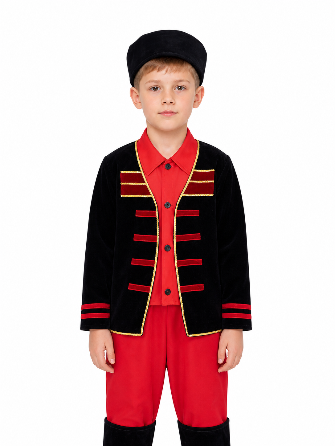 Russian Folk Costume for Boys with Hat and Boots Costume Headwear detail 3