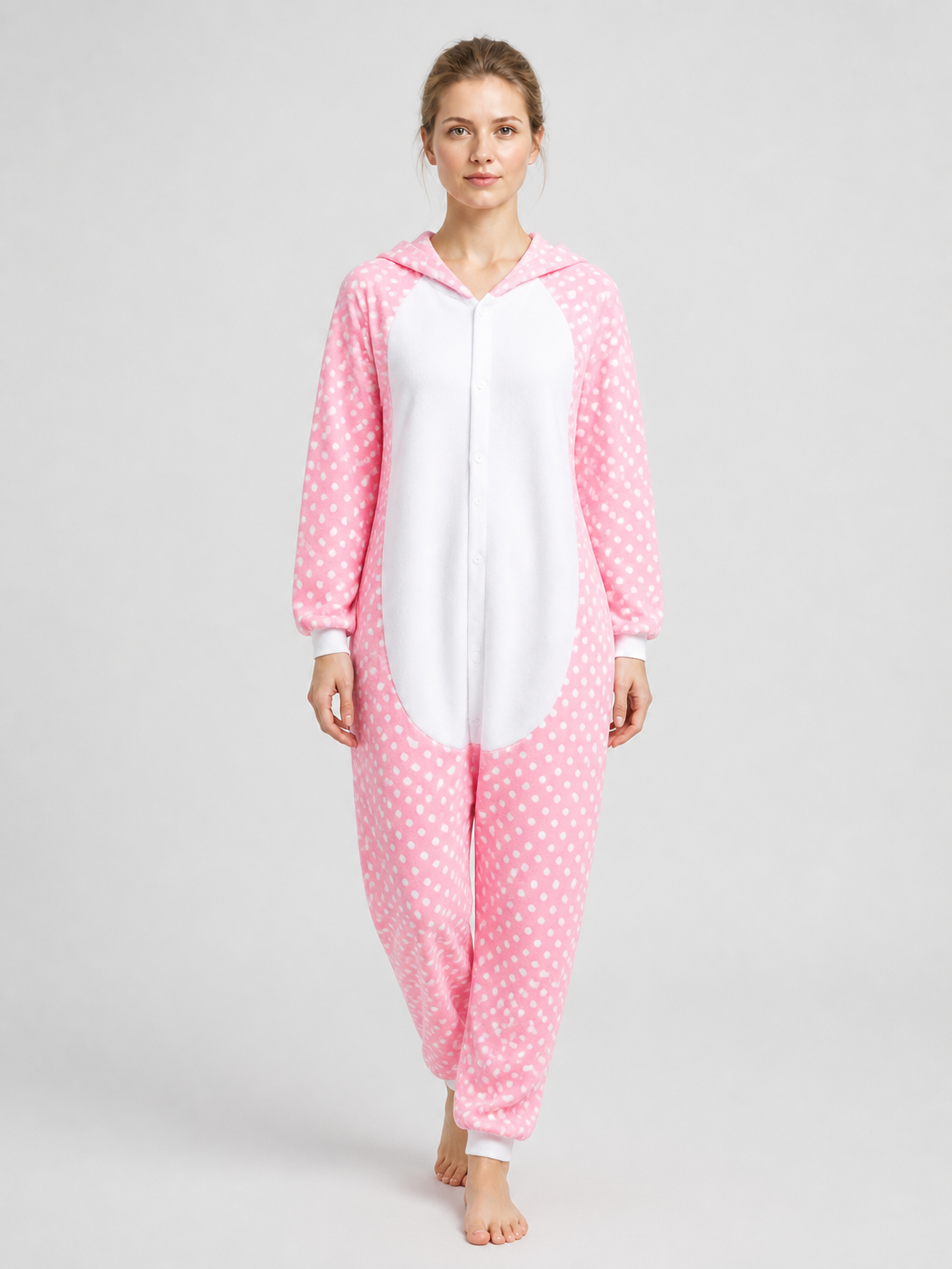 Polka-Dot Flannel Hooded Onesie Pajama product detail 3