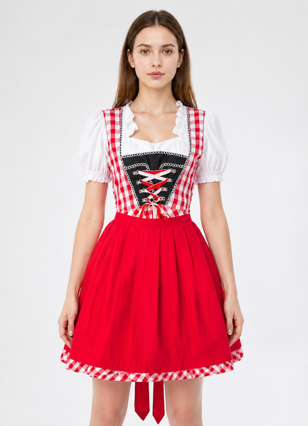 Red-and-White Plaid Carnival Costume