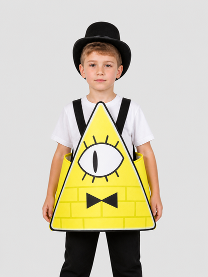 Bill Cipher Cosplay Costume: Triangular Look with Hat Costume Headwear detail 3