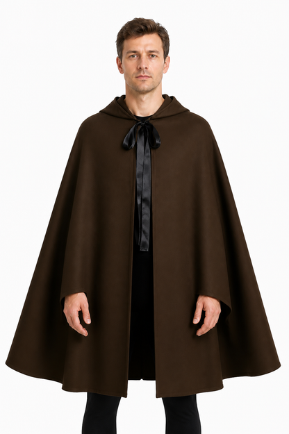 Brown Hooded Cloak for Halloween and Vampire Cosplay Costume Capes detail 3