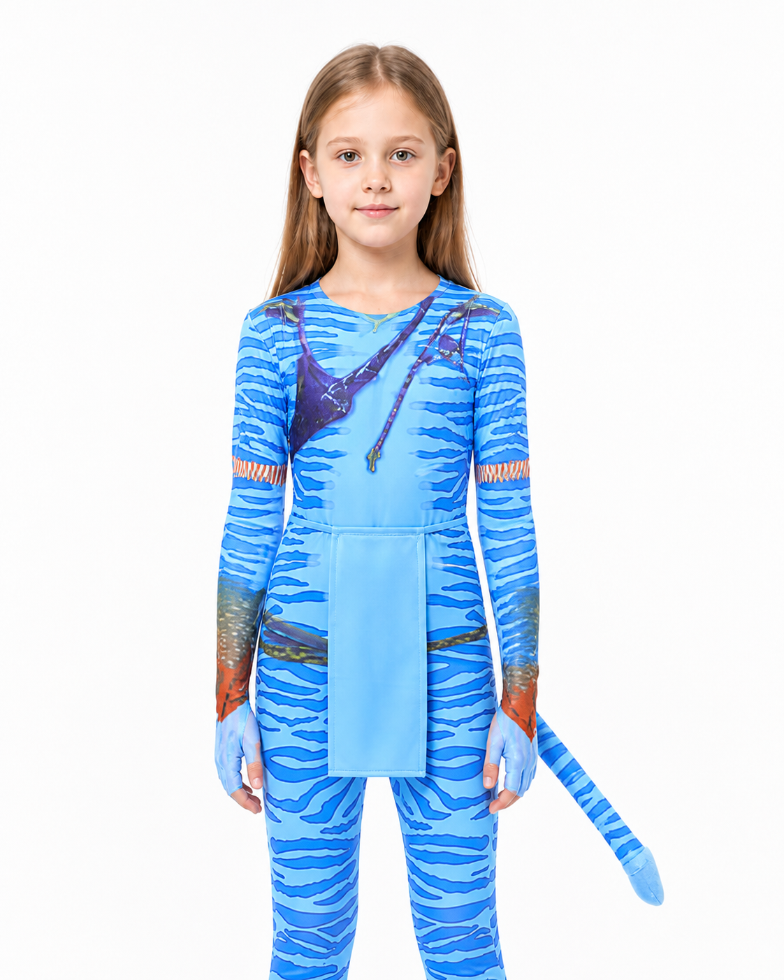 Avatar Costume with Tail, Blue and Orange, for Children and Adults Costumes detail 3