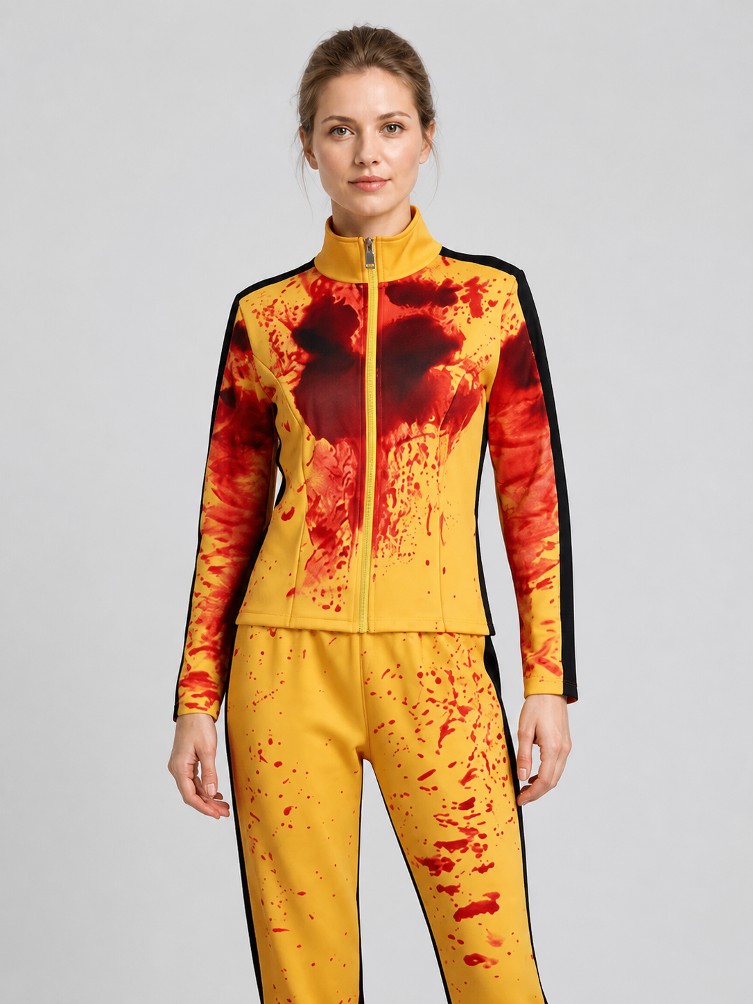 Yellow cosplay tracksuit with blood print Costumes detail 3