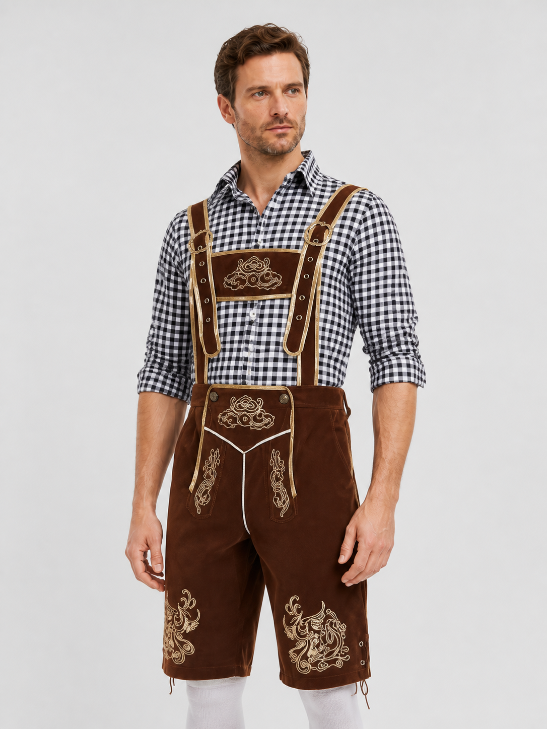 Bavarian Shorts with Suspenders and Gold Embroidery product detail 3
