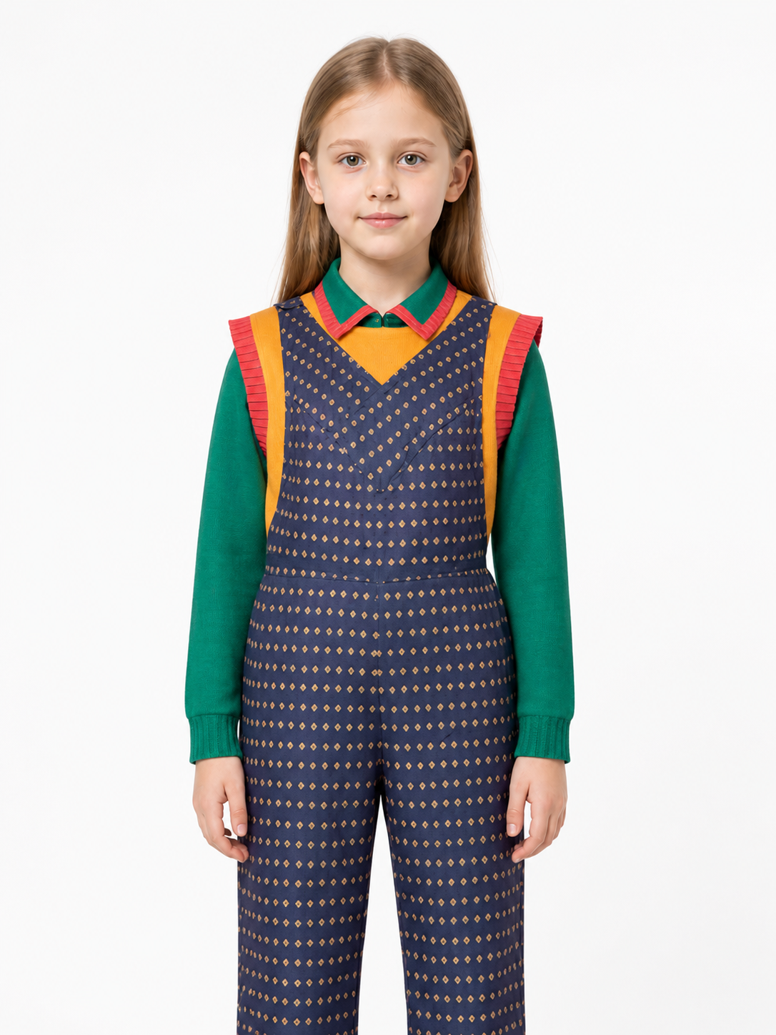 Cosplay Jumpsuit with a Colorful Collar Costumes detail 3