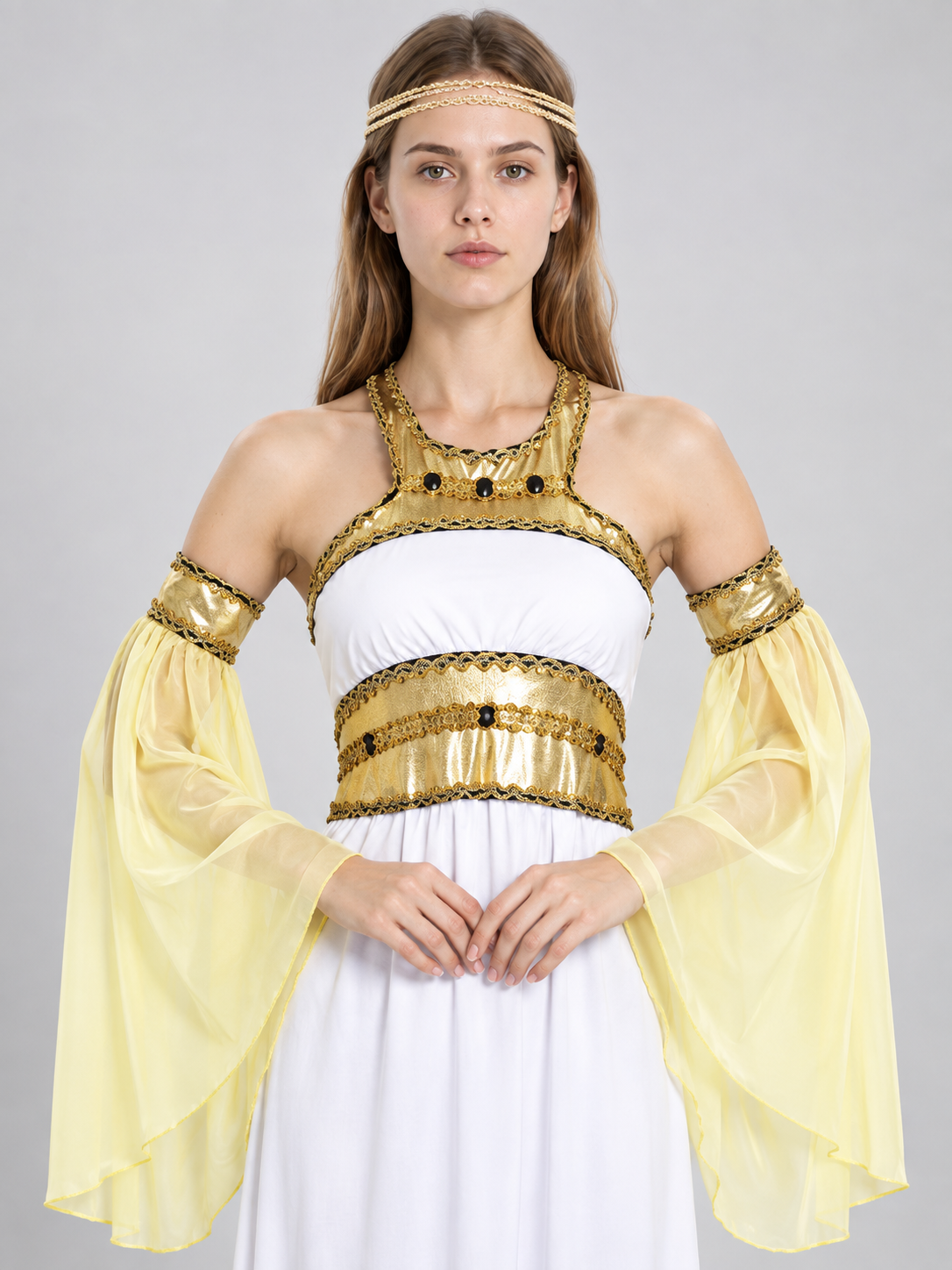 Antique-Style Costume with Yellow Sleeves Costumes detail 2