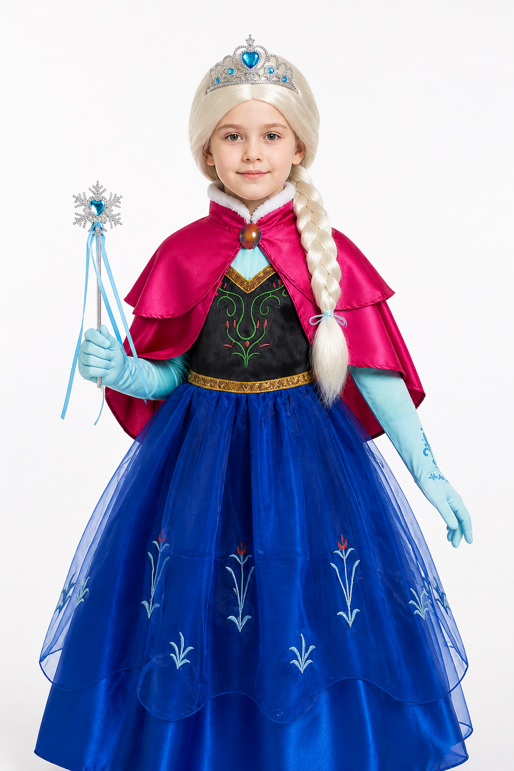 Children’s Carnival Costume with Dress, Crown, and Cape product detail 3