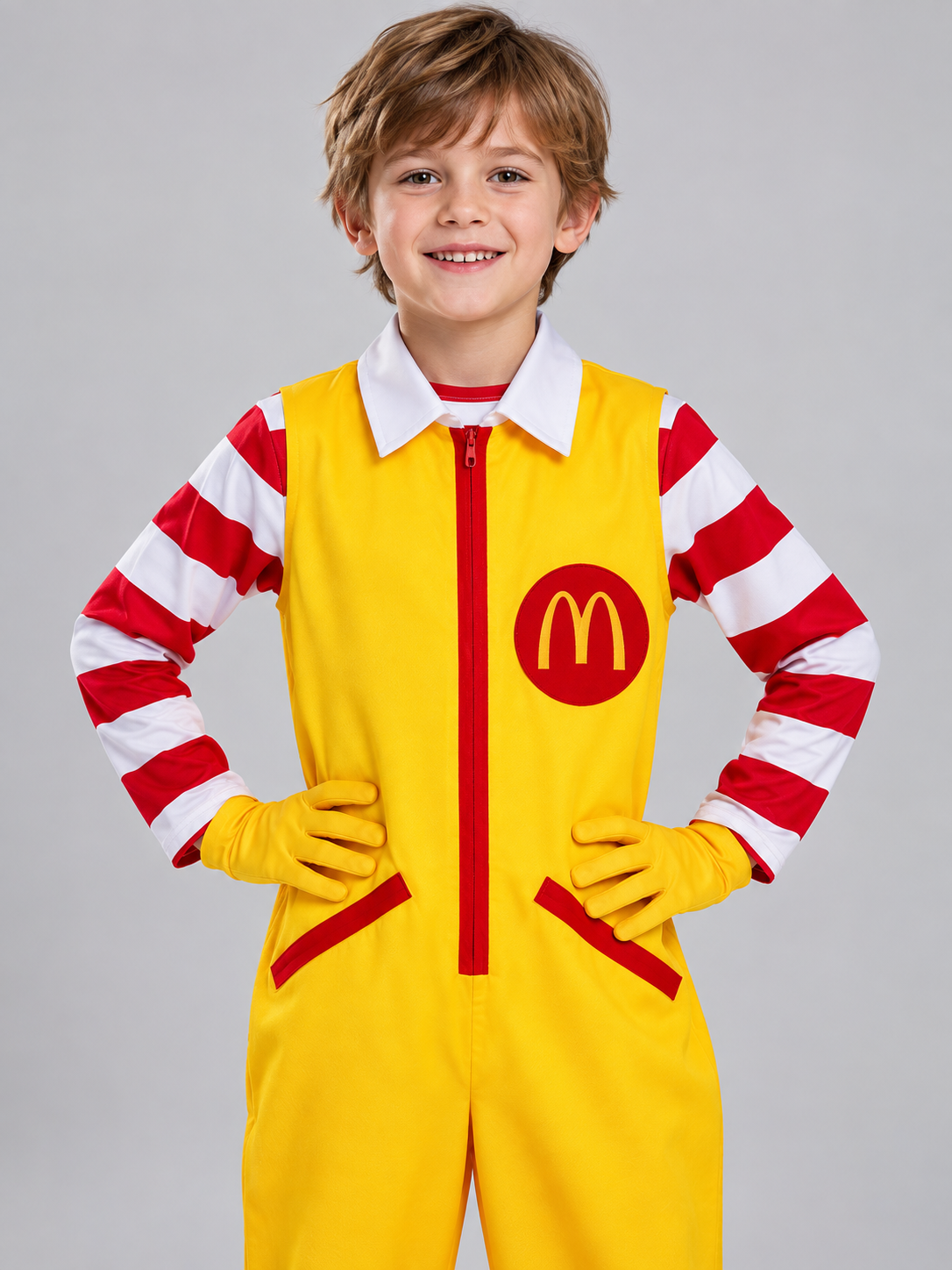 Clown Carnival Costume: Jumpsuit, Shirt, Leg Warmers