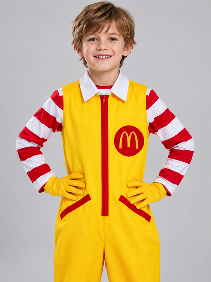 Clown Carnival Costume: Jumpsuit, Shirt, Leg Warmers