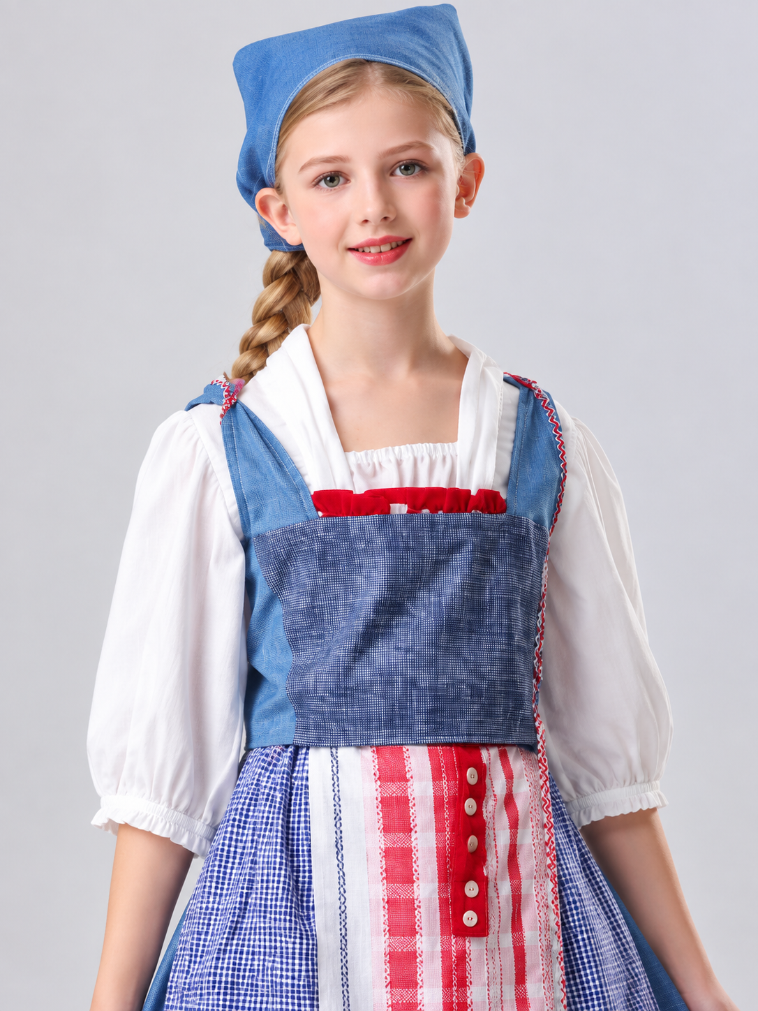 Kids' Maid Costume with Apron and Headscarf