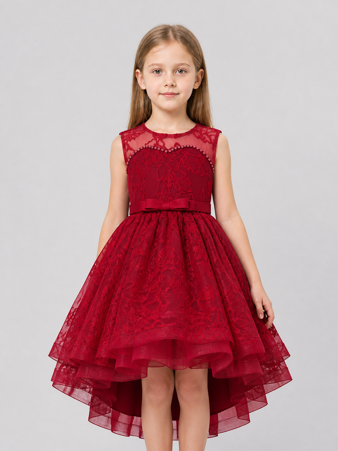 Dressy Dress with Lace, Bow, and Full Skirt Costume Dresses detail 3