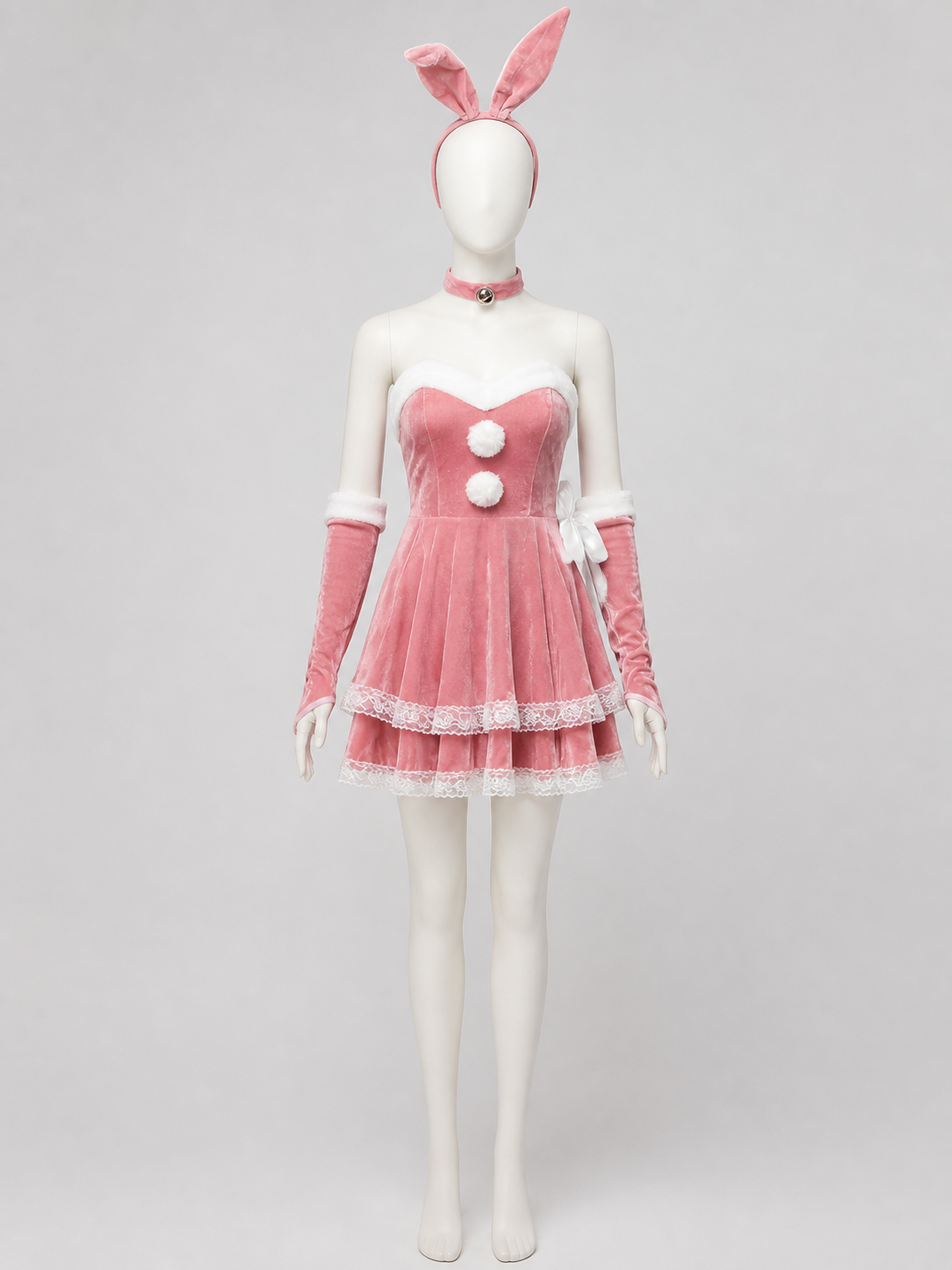 Bunny Costume: Pink Dress, Ears, and Accessories Costume Dresses detail 3