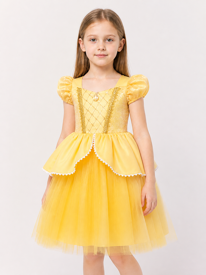 Yellow Princess Costume Dress for Halloween and Cosplay Costume Dresses detail 2