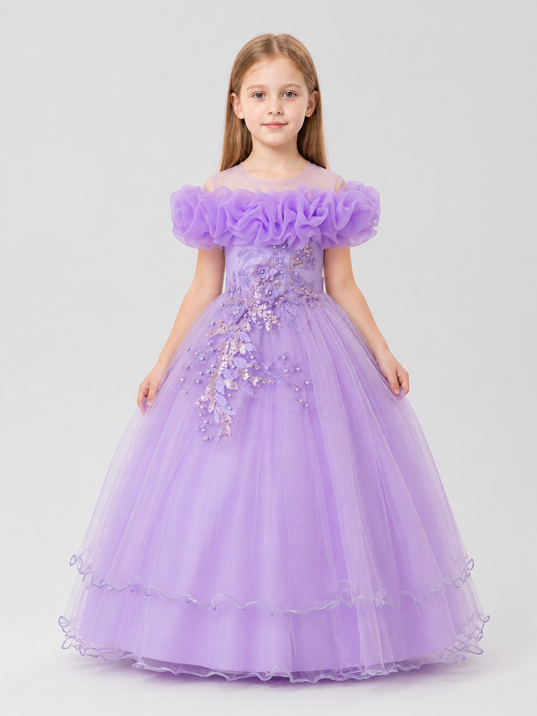 Light Purple Princess Dress with Full Skirt Costume Dresses detail 3