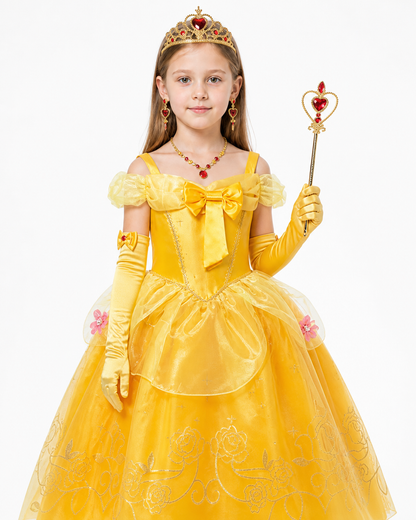 Children’s princess costume with dress, crown, and wand product detail 3