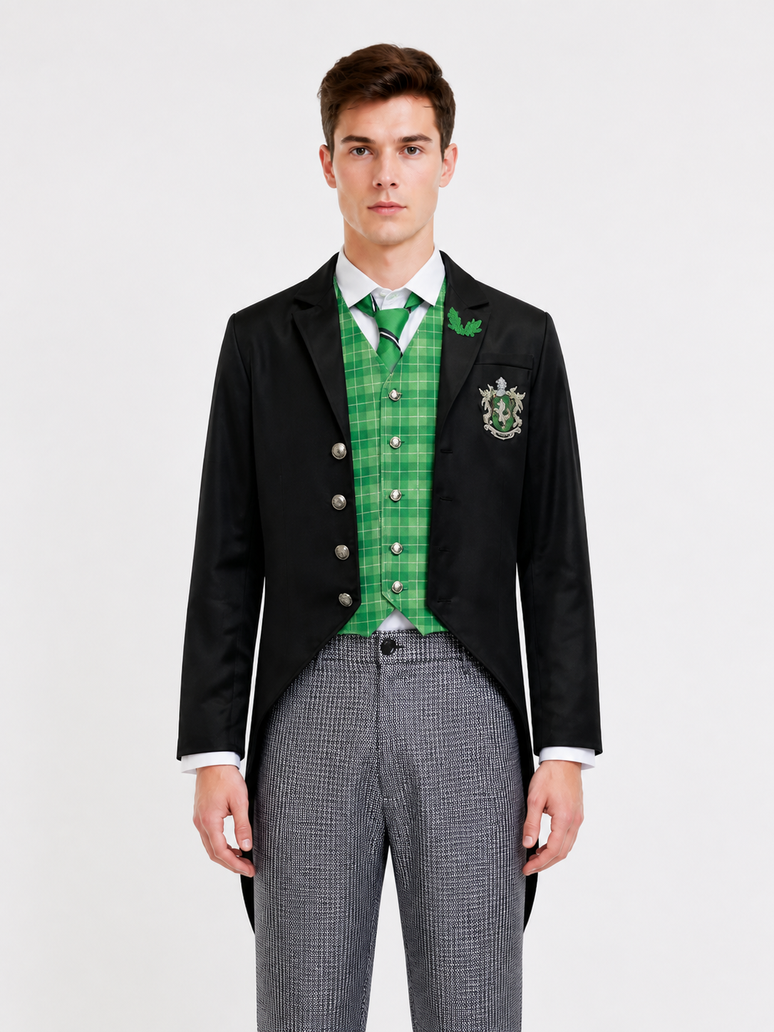 Cosplay Costume, 5-Piece Set, Green Plaid Costumes detail 2