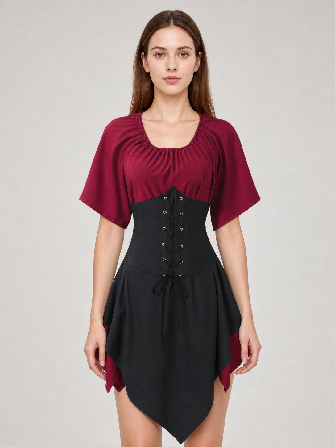 Gothic-Style Costume Dress with Corset Panel
