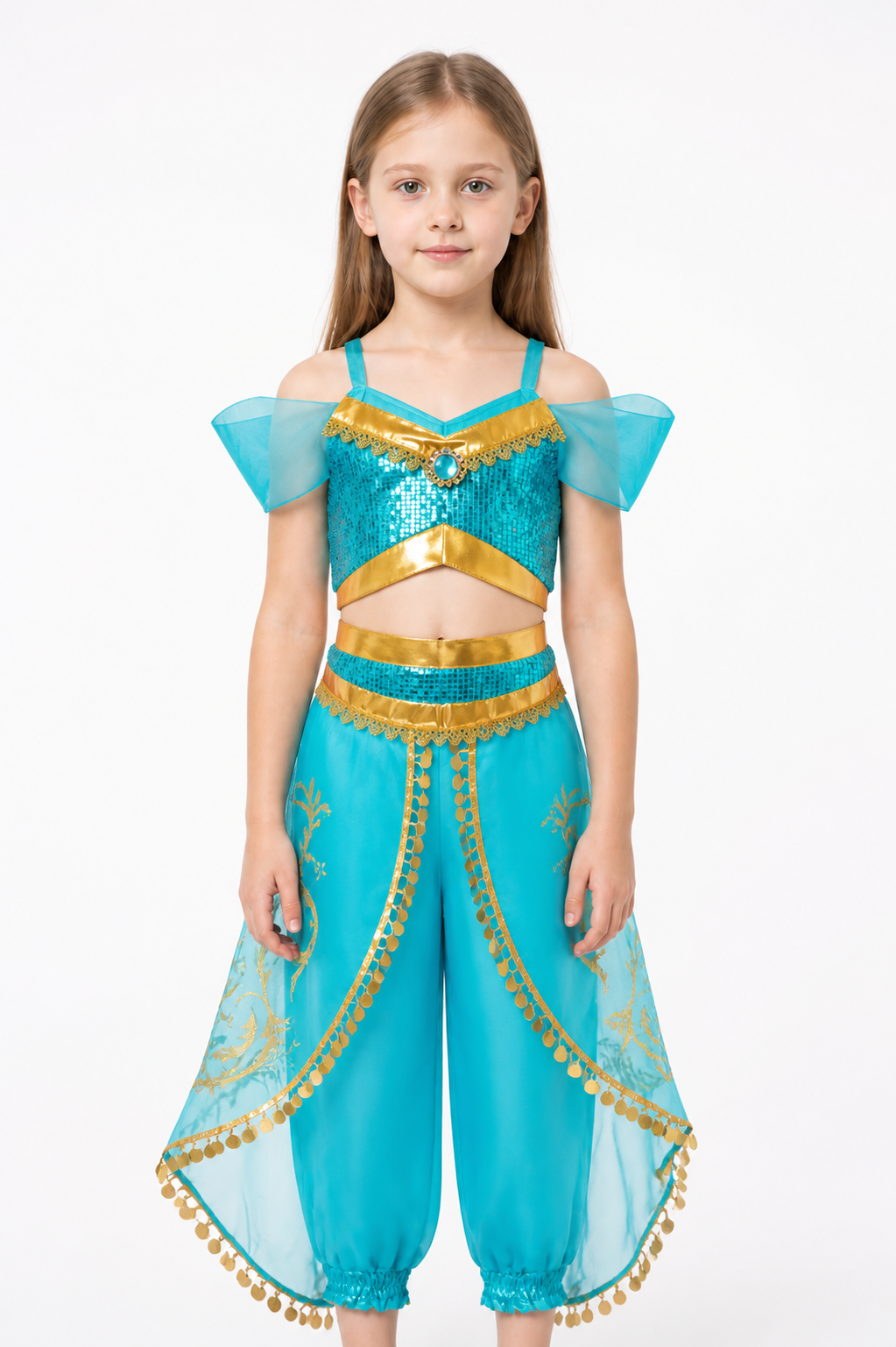 Fairytale Girls’ Costume in Turquoise with Sequins product detail 3