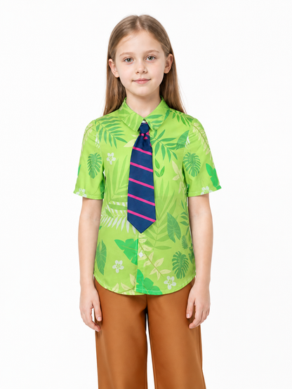 Nick the Fox costume with a green shirt, trousers, and tie Costumes detail 2