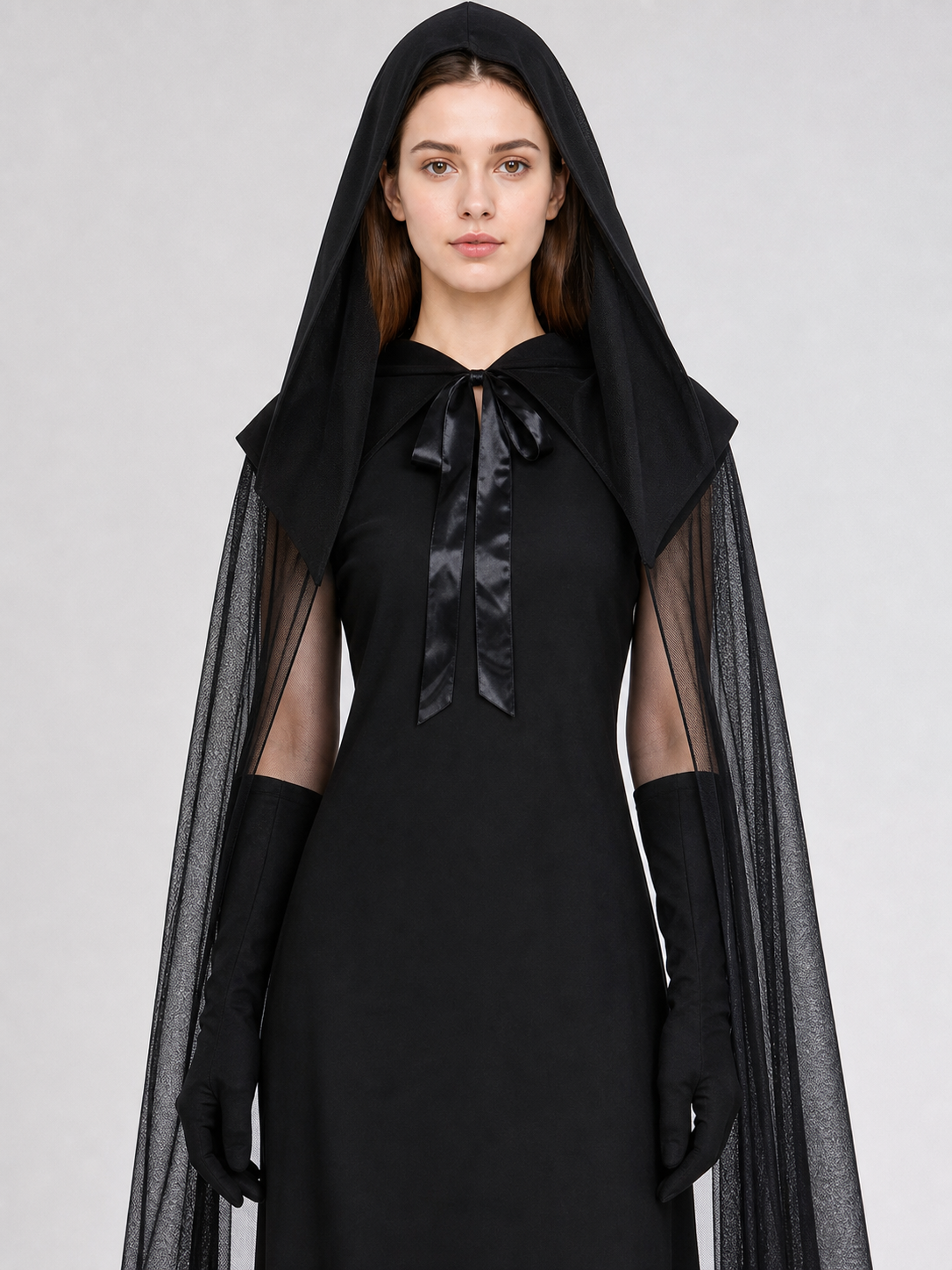 Carnival Hooded Cloak with Semi-Transparent